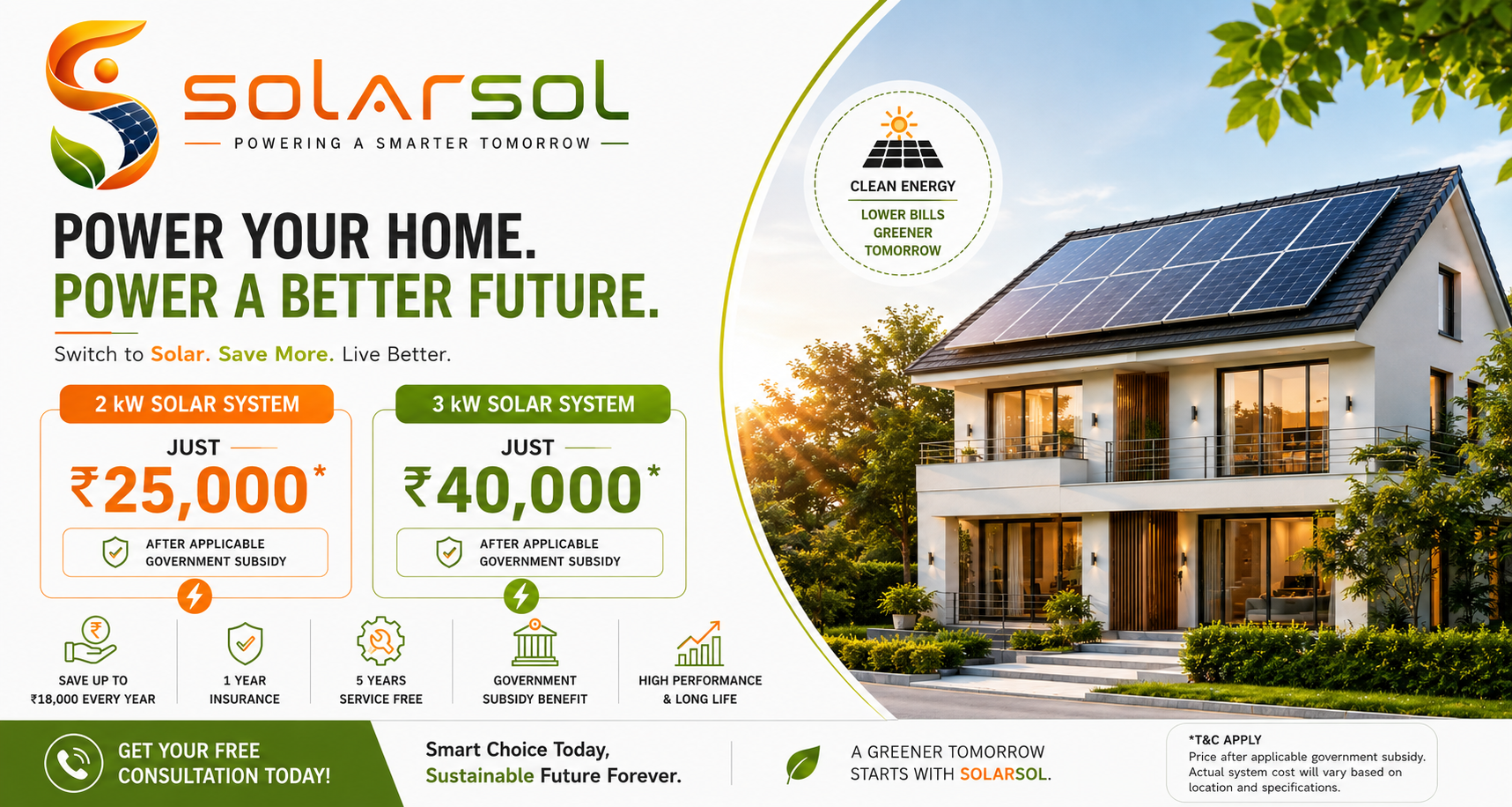 Solar is more affordable than you think. SolarSol promotional artwork