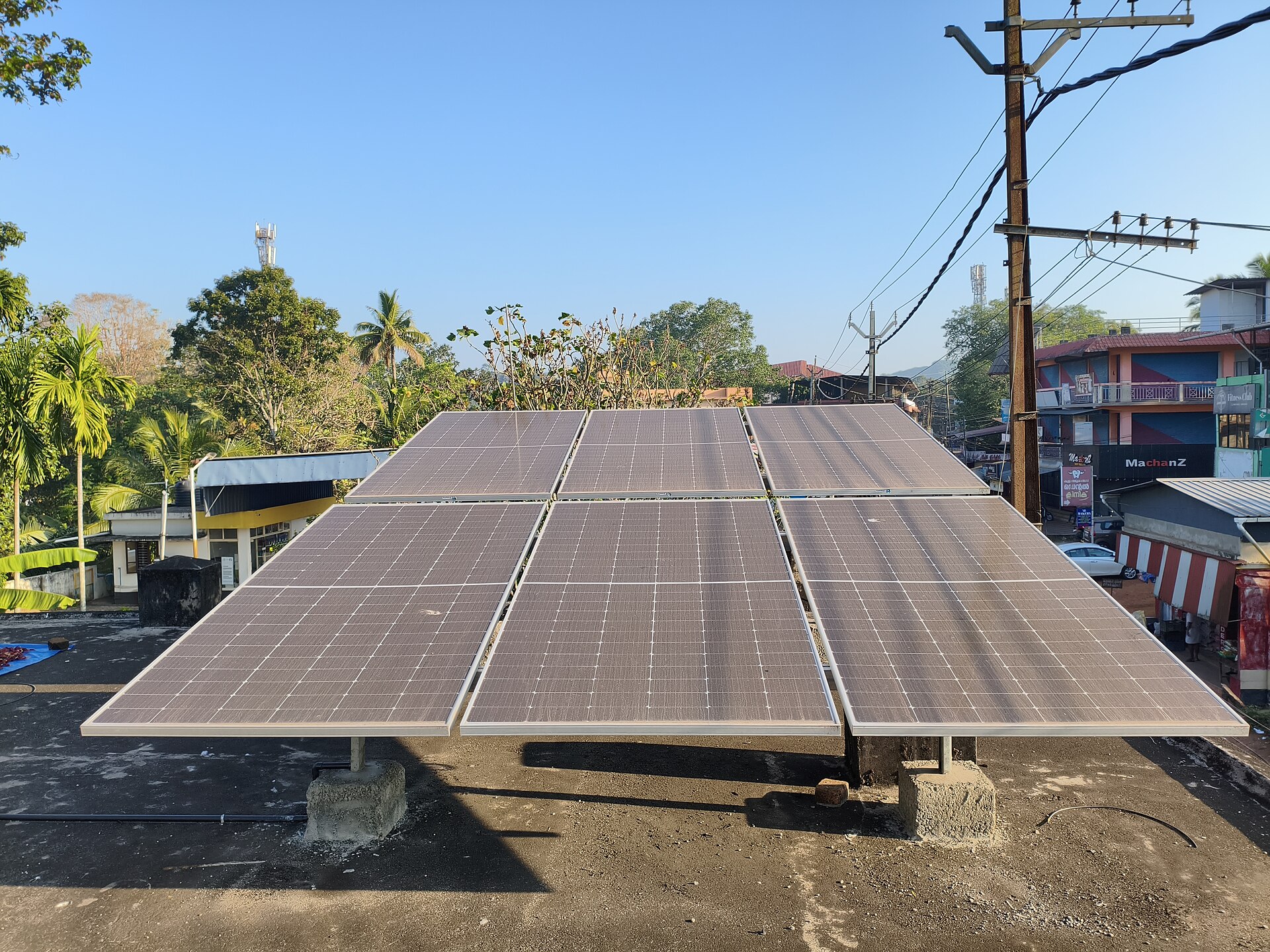 Rooftop solar modules installed on an Indian home